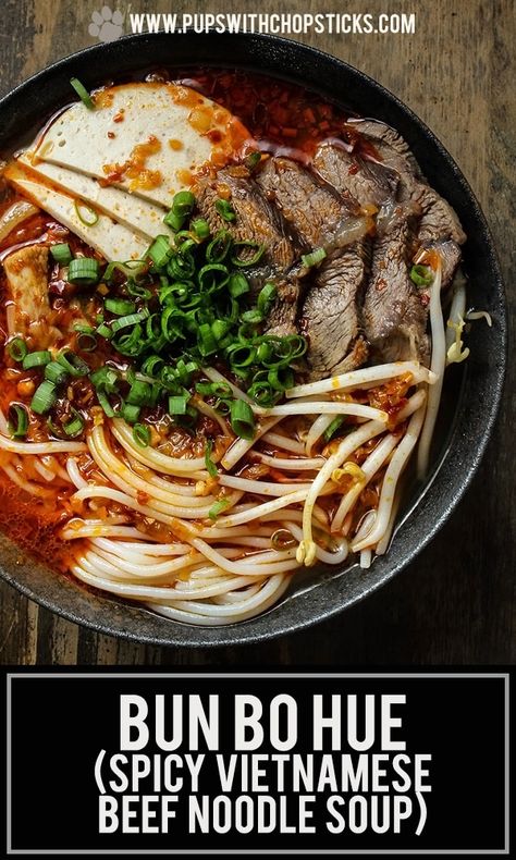 Spicy Beef Noodle Soup, Bun Bo Hue, Vietnamese Beef, Vietnamese Soup, Viet Food, Beef Noodle Soup, Asian Soup, Spicy Beef, Vietnamese Cuisine