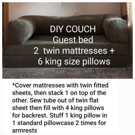 DIY COUCH Diy Couch Back Cushions, Upcycled Couch Diy, Diy Love Seat Indoor, Queen Mattress Couch Diy, Twin Mattress Sectional, How To Make A Sofa, Diy Mattress Couch, Couch Makeover Diy, Diy Sectional Sofa