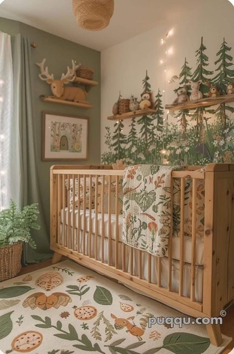 Antique Nursery, Botanical Nursery, Boy Nursery Themes, Safari Theme Nursery, Baby Room Themes, Nursery Room Design, Baby Boy Room Nursery, Baby Room Inspiration, Baby George