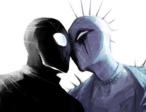 Hobie Brown And Spider Noir, Noir And Hobie, Spider Noir And Spider Punk, Spider Noir X Web Slinger, Punk Noir, Spiderman Comic Covers, Spider Man Across The Spiderverse, Noir Spiderman, Spider Noir