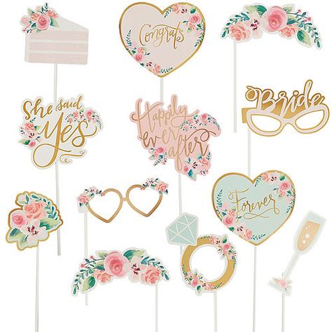 More Floral Photo Booth, Bridal Shower Props, Fun Glasses, Boho Wedding Theme, Cake Slices, Bridal Shower Balloons, Wedding Photo Booth Props, Bridal Shower Photos, Mint To Be