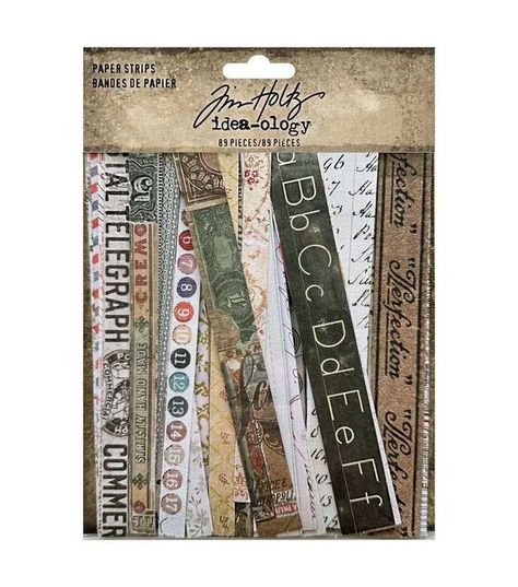 Tim Holtz 89ct Idea Ology Paper Strips | JOANN Frank Garcia, Die Cut Paper, Halloween Quotes, Distress Oxide Ink, Mixed Media Projects, Graphic 45, Joanns Fabric And Crafts, Distress Ink, Ink Pads