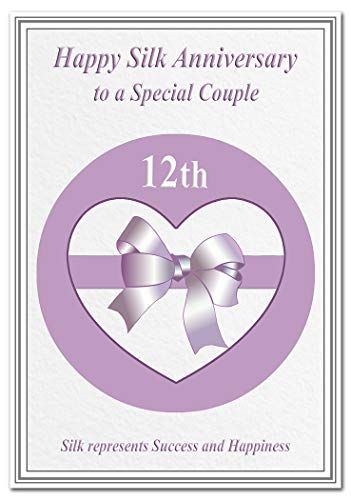 Happy 12th Anniversary, 12th Wedding Anniversary, 12th Anniversary, Wedding Anniversary Wishes, Husband Card, Happy Wishes, Wedding Anniversary Cards, Gift Bows, Silk Wedding