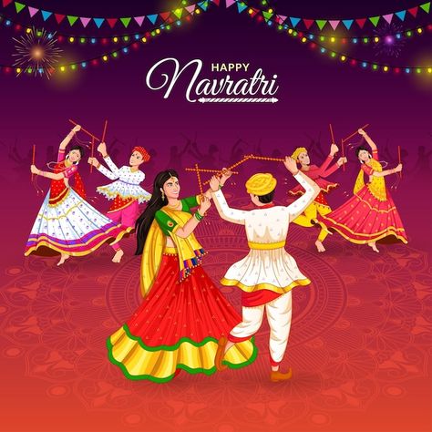 Navratri Festival Images, Dandiya Background, Dandiya Night Poster, Navaratri Creative Ads, Happy Navratri Creative Post, Happy Navratri Creative Ads, Navaratri Poster, Navratri Painting Ideas, Navratri Creative Post