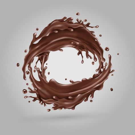 Liquid chocolate splashes circle on a gr... | Premium Vector #Freepik #vector #circle #splash #chocolate #splatter Chocolate Splash, Liquid Chocolate, Splash Background, Chocolate Logo, Chocolate Labels, Chocolate Photos, Milk Splash, Coffee Shop Logo, Paint Brush Art