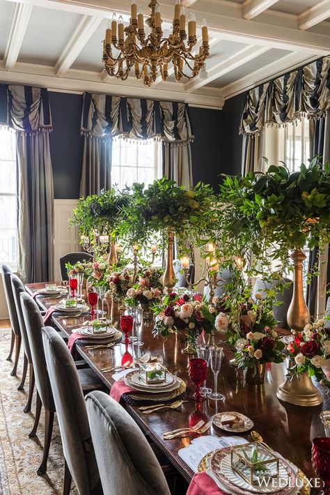 Crhitsmas Ideas, Creative Tablescapes, Langdon Hall, Deep Red Wedding, Elegant Tablescapes, Gothic Wedding Theme, Greek Garden, Contemporary Decor Living Room, Bridal Fair