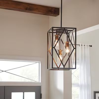 Solander 3 light pendant at Lowes.com: Search Results Stairwell Lighting, Bronze Pendant Light, Geometric Pendant Light, Entryway Lighting, Foyer Lighting, Hanging Pendant Light, Tall Ceilings, How To Clean Metal, 3 Light Pendant