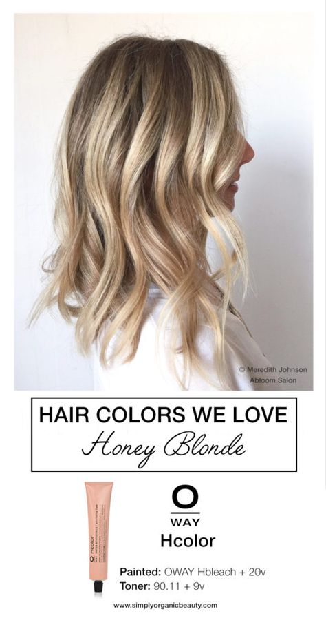 Blonde balayage with Oway Hbleach! Toned with 90.11 and 9v by Meredith Johnson of Abloom Salon | #Oway #Hcolor #Hbleach #SimplyOrganicBeauty Oway Hair Color Formulas, Oway Hair Color, Hair Color White, Hair Color Images, Perfect Blonde Hair, Organic Hair Color, Salon Hair Color, Honey Hair Color, Hair Color Brands