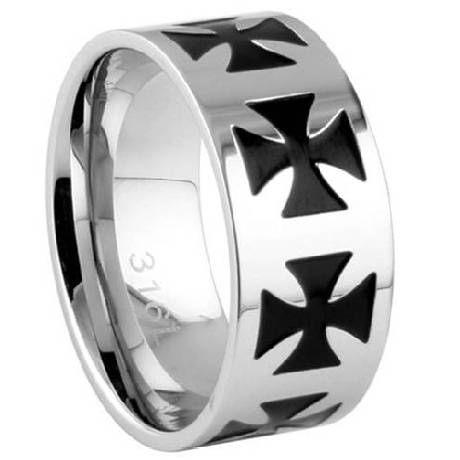 www.justmensrings.com Iron Cross Ring, Stuff For Him, Metal Gifts, Biker Rings Mens, Unique Mens Rings, Mens Stainless Steel Rings, Iron Cross, Biker Rings, Tough Guy