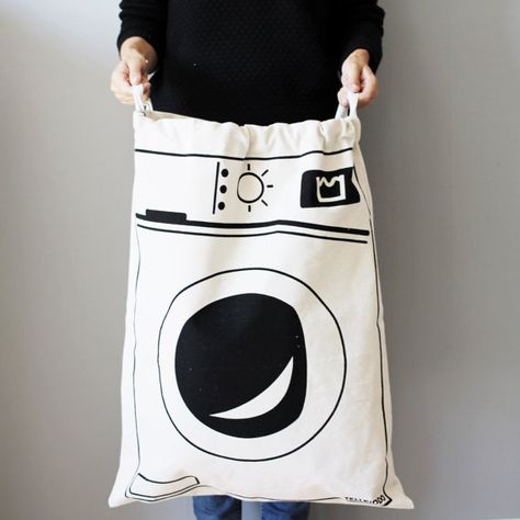 Washing Machine fabric bag storage of laundry or by Tellkiddo Teacher Storage, Dirty Clothes Organization, Baby Toy Storage, Travel Laundry Bag, Canvas Laundry Bag, Machines Fabric, Toy Storage Bags, Canvas Storage, Storage Bags Organization