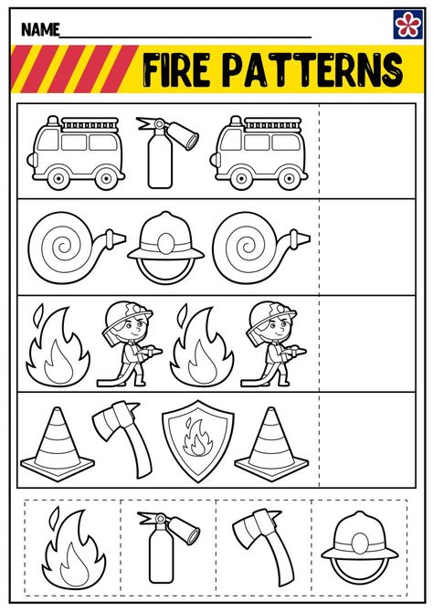 Free Firefighter Worksheets | TeachersMag.com Community Helpers Worksheets Preschool, Community Helpers Firefighters, Fire Safety Worksheets, Fire Safety Preschool Crafts, Safety Worksheets, Safety Preschool, Fire Safety Crafts, Fire Safety Free, Community Helpers Kindergarten