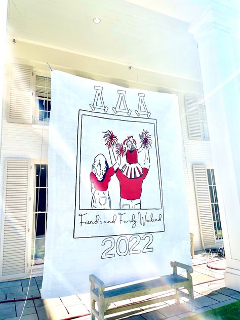 Dads Weekend Banner Sorority, Game Day Banner Sorority, Sorority Tailgate Decorations, Dads Weekend Banner, Sorority Parents Weekend Banner, Moms Weekend Banner, Family Weekend Banner, Moms Day Sorority, Moms Weekend Sorority