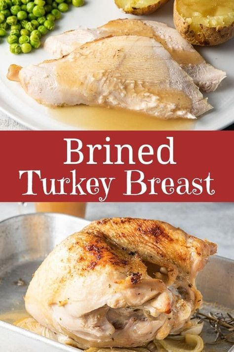 Once you learn how to make a brined turkey breast, you'll never have it any other way. It turns out moist, perfectly seasoned and so delicious that you'll want to make it this way from now on. #brining #turkey #thanksgiving #dishesdelish Brined Turkey Breast, Best Thanksgiving Turkey Recipe, Dry Brine Turkey, Brined Turkey, Turkey Brine, Brine Recipe, Turkey Breast Recipe, Thanksgiving Recipe, Mini Quiches