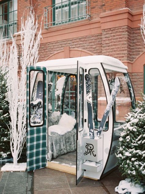 St Regis Aspen, Ski Lodge Wedding, Ski Lodge Party, Ski Chalet Decor, Aspen Resort, Blue Wedding Decor, Ski Gondola, Snowy Winter Wedding, Ski Resort Wedding