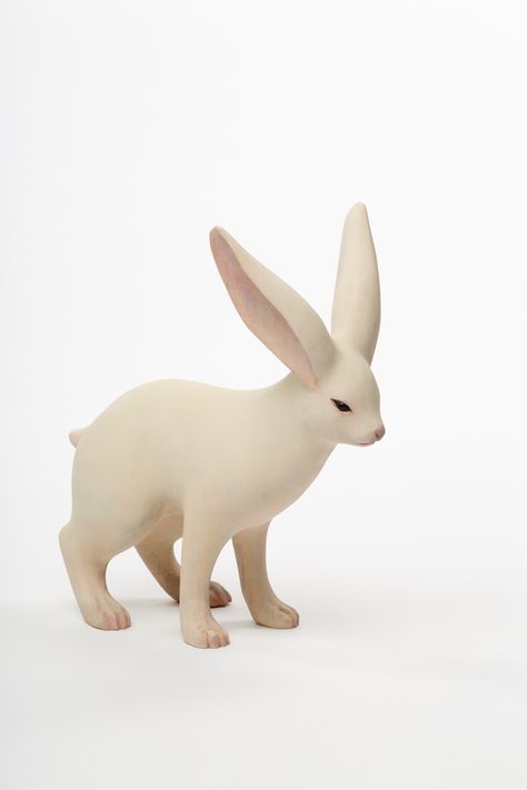 Jaski Gallery » Yoshimasa Tsuchiya Yoshimasa Tsuchiya, Japanese Folklore, Clay Animals, Animal Sketches, White Rabbit, White Clay, Animal Sculptures, Black Forest, Art Fair