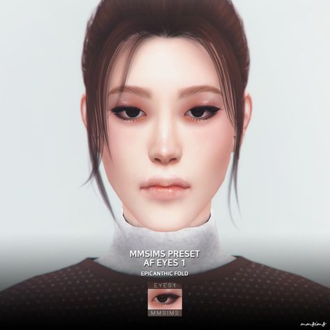 MMSIMS Preset AF Eyes 1 | MMSIMS on Patreon Sims 4 Monolid Cc, Ts4 Presets, Eye Presets, Epicanthic Fold, Cc Eyes, Sims 4 Cc Eyes, Sims 4 Cc Makeup, Sims 4 Body Mods, Sims 4 Cc Skin