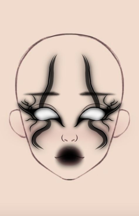 Make Up Guide, Holding Hands Drawing, Holloween Makeup, Makeup Charts, Creepy Makeup, Hands Drawing, Gyaru Makeup, Face Charts, Cute Halloween Makeup