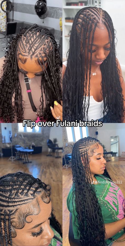 Box Braids Length Chart, Braids Length Chart, Haircuts For A Long Face, Braids Black And White, Haircut Middle Part, Box Braids Length, Flip Over Fulani Braids, Cornrows Hair, Braids Length