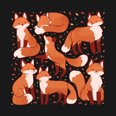 Cute Artstyle, Foxes Illustration, Cute Fox Illustration, Foxes Cute, Cute Foxes, Fox Artwork, Fox Drawing, Fox Kids, Cute Kawaii Animals