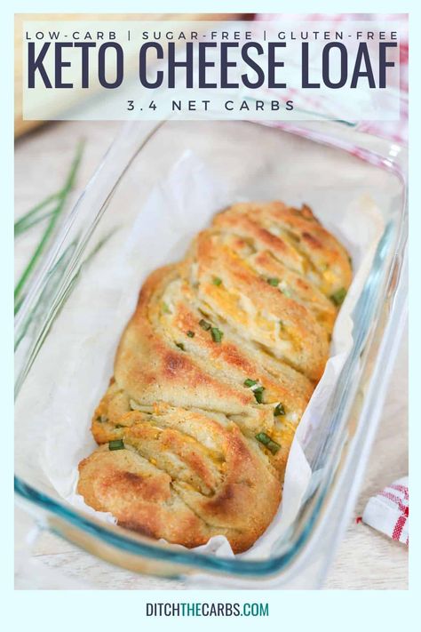 Cheese Bread Loaf, Keto Cheese Bread, Bread With Cheese, Cheese Loaf, Fat Head Dough, Ditch The Carbs, Almond Flour Bread, Cheese Bread Recipe, Flour Bread