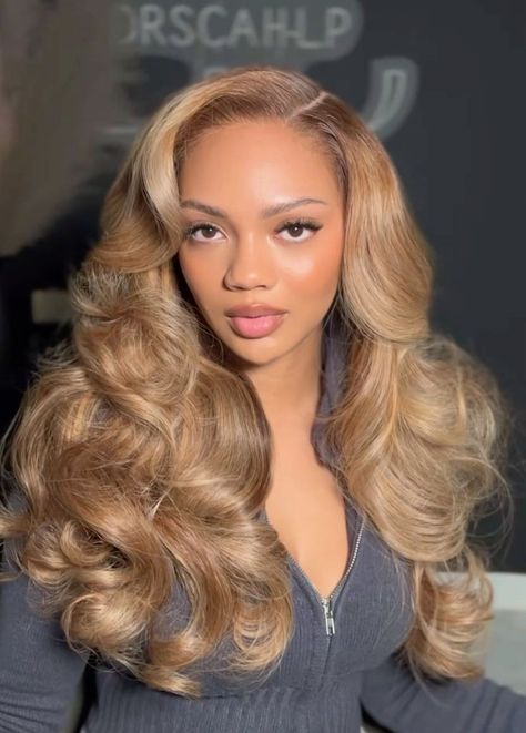 Honey Blond Wigs Black Women, Blonde Curly Hair Black Women Wig, Wig Hairstyles Ideas Black Women Blonde, Blonde Sew In Weave With Closure, Homey Blonde Hair Black Women, Blonde Sew In Weave With Leave Out, Honey Blonde Sew In Weave, Blonde Hair On Light Skin Black Women, Honey Blonde Wig Black Women