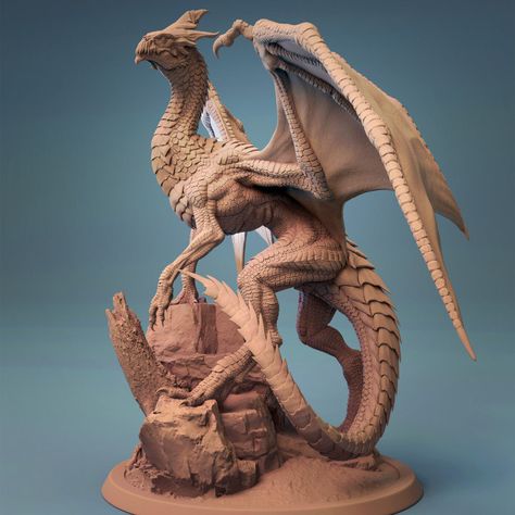 Juvenile White Dragon | Fantasy Miniature | Dungeons and Dragons | DND | Warhammer | Tabletop Game | RPG | Pathfinder| Lord of the Print Dragon Medieval, Miniature Building, Dragon Miniatures, Dnd Miniatures, Dragon Scale, White Dragon, Miniature Figures, Fantasy Miniatures, High Fantasy