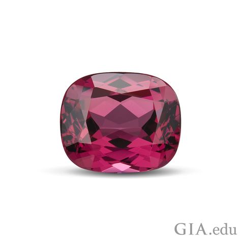 A 12.27 ct cushion cut rhodolite garnet from Tanzania. Birthstones Meanings, Pink Garnet, Garnet Birthstone, Rose Stone, Demantoid Garnet, Gems And Crystals, Art Nouveau Jewelry, Green Gems, January Birthstone