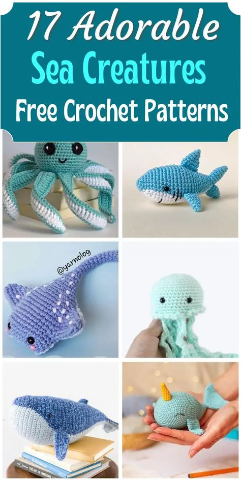 Almost all of the patterns are suitable for beginners and use typical amigurumi stitches such as magic ring, single crochet, and slip stitch to name a few. Creature Creation, Crochet Fish Patterns, Crochet Patterns Easy, Ring Crochet, Crochet Fish, Easy Crochet Animals, Quick Crochet Patterns, Easy Crochet Patterns Free, Crochet Animals Free Patterns