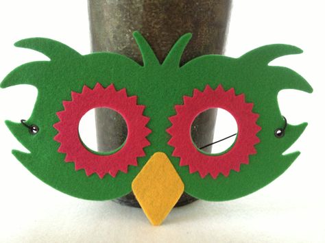 Bird Face Mask, Birthday Crowns, Owl Mask, Owl Costume, Bear Mask, Bird Masks, Felt Owl, Bear Costume, Children's Mask