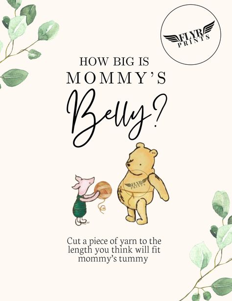 Mom Belly, Winnie The Pooh Themes, Mommy Belly, Baby Shower Theme Decorations, Disney Baby Shower, Classic Winnie The Pooh, Fun Baby Shower Games, Baby Gender Reveal Party, Pooh Baby