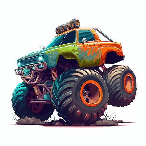 Monster Truck Wallpaper, Cartoon Monster Truck, Popular Monster, Background Car, Truck Wallpaper, Background Cartoon, Truck Art, Free For Commercial Use, Monster Truck