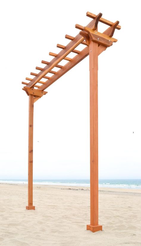 Two-Post Arbor (Options: 10' x 2', Redwood, No Privacy Panel, 11 ft Posts Height, 2-Post Anchor Kit, Transparent Premium Sealant). 2 Post Pergola, No Privacy, Wood Arbor, Cheap Pergola, Wood Pergola, Pergola Garden, Pergola Canopy, Wooden Pergola, Backyard Pergola