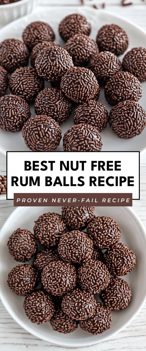 Image for Best Nut Free Rum Balls Recipe How To Make Rum Balls, Rum Cake Balls Recipe, Nut Free Christmas Desserts, Nut Free Rum Balls, German Rum Balls, Vegan Rum Balls, Rum Balls No Nuts Recipe, Run Balls Recipe, Gluten Free Rum Balls