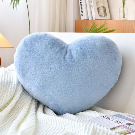 PRICES MAY VARY. CUTE HEART SHAPED PILLOW - The unique heart pillow is made of soft faux rabbit fur, filled with fluffy PP cotton, the inner cannot be removed, exquisite workmanship. Provide you with a better soft and comfortable using experience. SIZE & COLOR: The soft heart pillow has two sizes: Mini-12.9"x9.8" and Large-19.6"x15.7", which are suitable for decoration in various occasions. A variety of classic colors can meet your various needs. NICE MATCH TO YOUR HOME - The cute heart design i Preppy Pillows, Fuzzy Pillows, Shaped Pillows, Kids Living Rooms, Heart Plush, Heart Pillows, Heart Cushion, Soft Heart, Heart Pillow