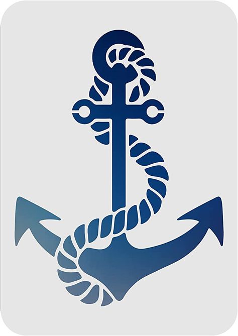 Amazon.com : FINGERINSPIRE Anchor Stencil Template 8.2"x11.7" Nautical Painting Stencil with Helm Pattern Reusable Plastic Drawing Stencil for DIY Projects Crafts : Arts, Crafts & Sewing Nautical Stencils Printables, Nautical Painting Ideas, Painted Anchor, Diy Anchor, Anchor Stencil, Plastic Drawing, Anchor Drawings, Anchor Crafts, Nautical Stencils