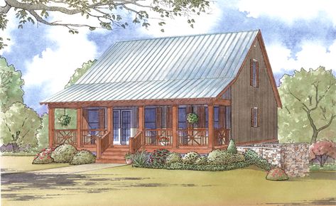 Unique Farmhouse Plans, Rustic Cabin Plans, Craftsman Bungalow House Plans, Low Country Homes, Small Country Homes, Porch House Plans, Farmhouse Floor Plans, Building A Porch, House Plans One Story