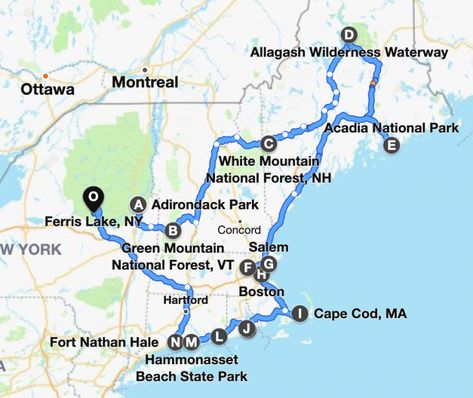 5 Great RV Road Trip Routes in the United States - NerdWallet Rv Routes U.s. States, Rv Road Trip Routes, Maine Trip, England Coast, Train Trips, Rv Trips, Chattahoochee National Forest, White Mountain National Forest, Adirondack Park