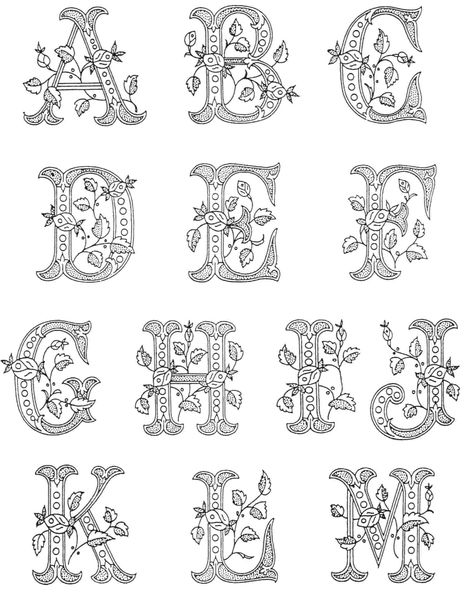 Fancy Lettering Fonts, Letter Crafts, Alphabet Posters, Alfabet Letters, Embroidery Alphabet, Printable Alphabet, Fancy Letters, Hand Lettering Alphabet, Parchment Craft