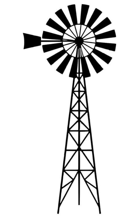 Windpomp Art, Windmill Drawing, Windmill Silhouette, Country Wood Signs, Farm Windmill, Windmill Art, Nouveau Tattoo, Farm Craft, Old Windmills