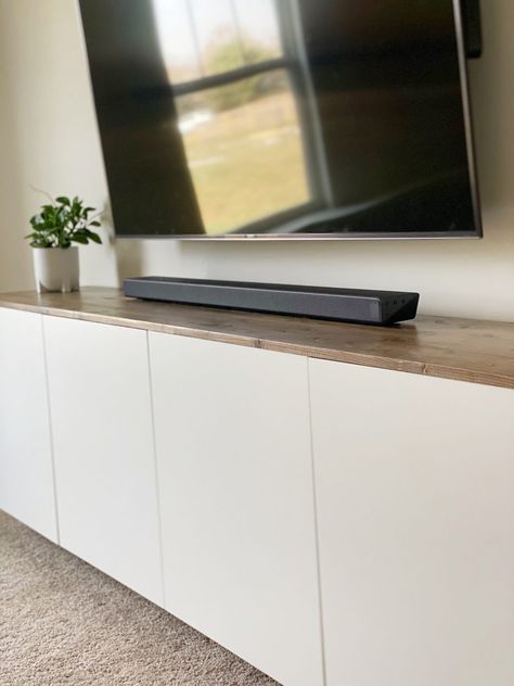 IKEA HACK: The Easiest Floating TV Console – Free and Unfettered Ikea Floating Cabinet, Tv Stand Ikea, Ikea Media Console, Tv Cabinet Ikea, Ikea Tv Console, Ikea Tv Unit, Ikea Hack Living Room, Ikea Tv Stand, Floating Tv Cabinet