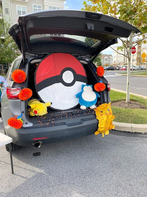 The Ashley Maria Blog: October 2021 Pokemon Trunk Or Treat Ideas For Cars, Trunk Or Treat Pokemon, Pokémon Trunk Or Treat, Pokemon Trunk Or Treat Ideas, Pokemon Theme, Pokemon Party, Pumpkin Fall Decor, Trunk Or Treat, Blog Design