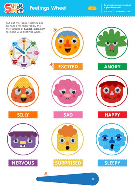 Feeling Wheel Printable, Montessori Feelings Activities, Wheel Of Emotions Printable, Feelings For Preschool Activities, Feelings Printables Preschool, Teaching Feelings Preschool, Feeling Wheel For Kids, Feelings For Kindergarten, Emotions Activity Preschool