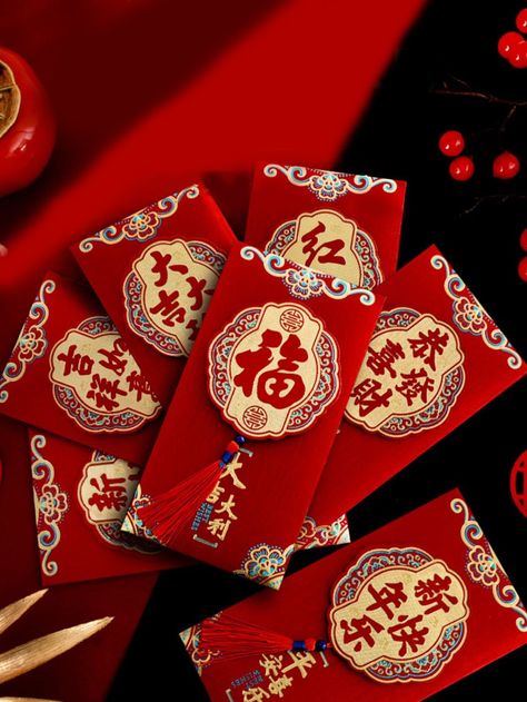 Multicolor  Collar  Paper   Embellished   Event & Party Supplies Chinese Christmas, Chinese Red Envelope, Housewarming Decorations, Lucky Money, Chinese New Year Decorations, Festival Decor, Happy Lunar New Year, Red Packet, Chinese Year