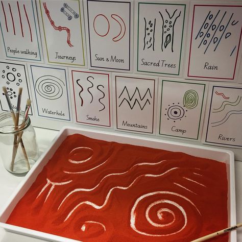 Exploring examples of Aboriginal symbols used in many forms of art. The aim of this activity is to explore and appreciate the rich beauty of Aboriginal artwork and culture. It’s also a fantastic hands-on sensory and fine motor skills activity full of creativity! Feel welcome to join the conversation, we’d love to hear how your class can take this activity to the next level. #modernteachingaids #buildingknowledgetogether #sandart Naidoc Week Activities, Aboriginal Activities, Reconciliation Week, Aboriginal Art For Kids, Aboriginal Symbols, Aboriginal Art Symbols, Aboriginal Culture, Childcare Activities, Naidoc Week