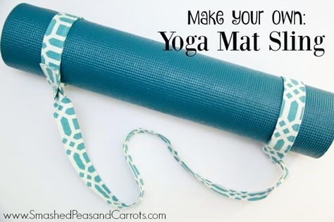 DIY Yoga Mat Sling Tutorial | Skip To My Lou Diy Yoga Mat Holder, Yoga Bag Pattern, Diy Yoga Mat, Yoga Mat Sling, Yoga Mat Holder, Diy Yoga, Yoga Mat Carrier, Yoga Mat Strap, Yoga Mats Best