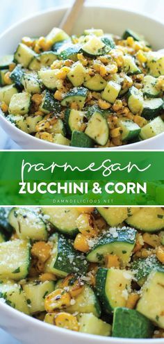 Zucchini Side Dish, Vegetable Side Dishes Recipes, Parmesan Zucchini, Side Dishes Recipes, Corn Salad, Diet Vegetarian, Veggie Side Dishes, Snacks Für Party, Vegetable Sides