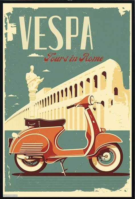 Pontedera Italy, Vespa Poster, France Images, Vespa Vintage Italy, Vespa Scooter, Retro Posters, Vespa Lambretta, Vespa Vintage, Vespa Scooters