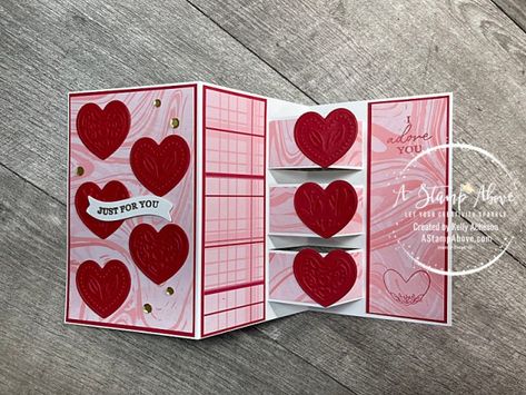 Stampin Up Valentine Cards, Valentine Heart Card, Block Building, Valentine Cards Handmade, Fun Folds, Valentine Projects, Valentine Hearts, Fancy Fold Cards, Stamping Up Cards