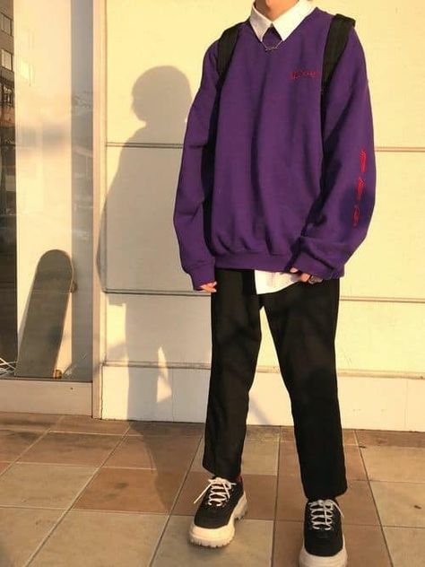 Save = Follow #Harada_Ryo Goth Outfit, Mens Trendy Outfits, Streetwear Men Outfits, Indie Outfits, Streetwear Outfit, Mens Streetwear, Retro Outfits, Grunge Outfits, Aesthetic Outfits