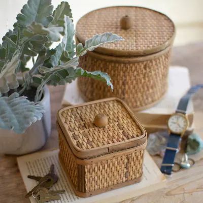 Cane Baskets, Justina Blakeney, Shabby Chic Farmhouse, Round Basket, Antique Farmhouse, Basket Sets, Box Set, Sale Event, Wicker Baskets